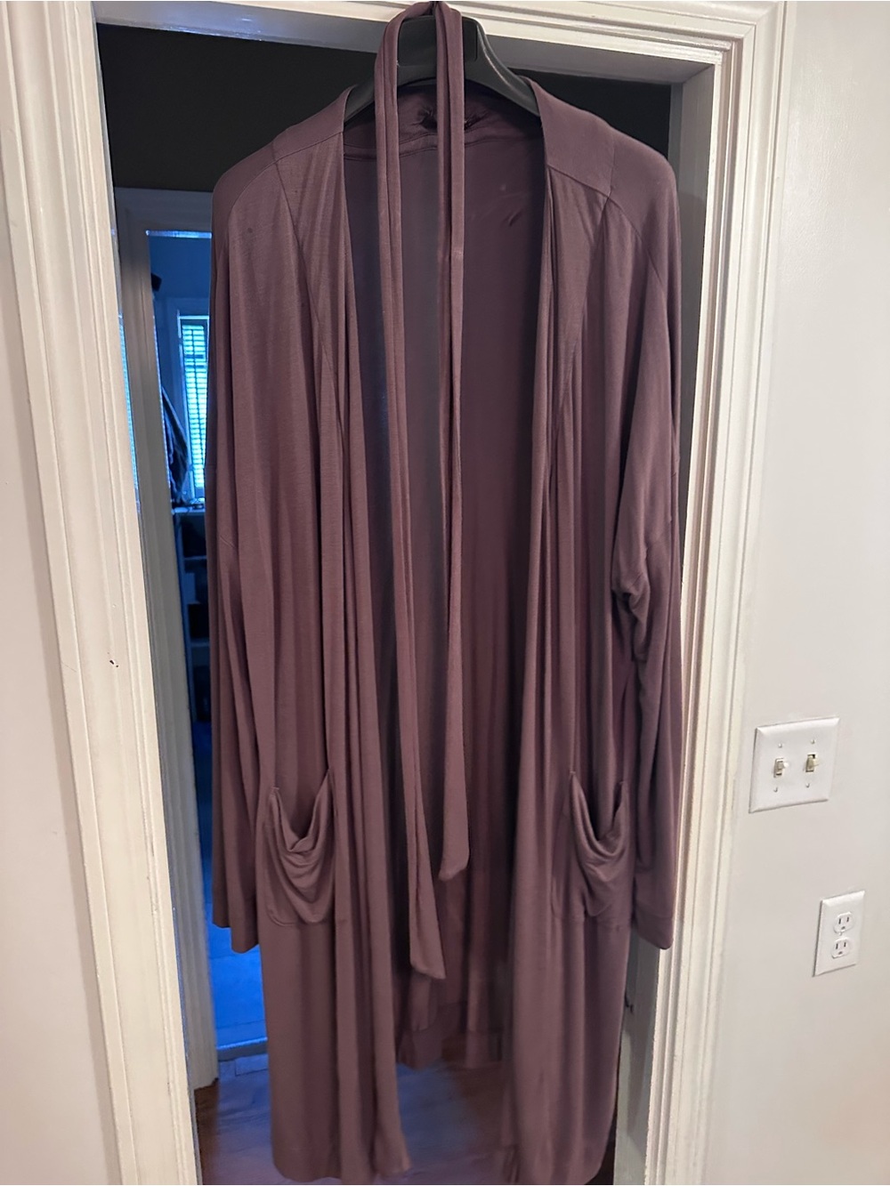 Women's brown nuuds Long Drape Robe with Tie